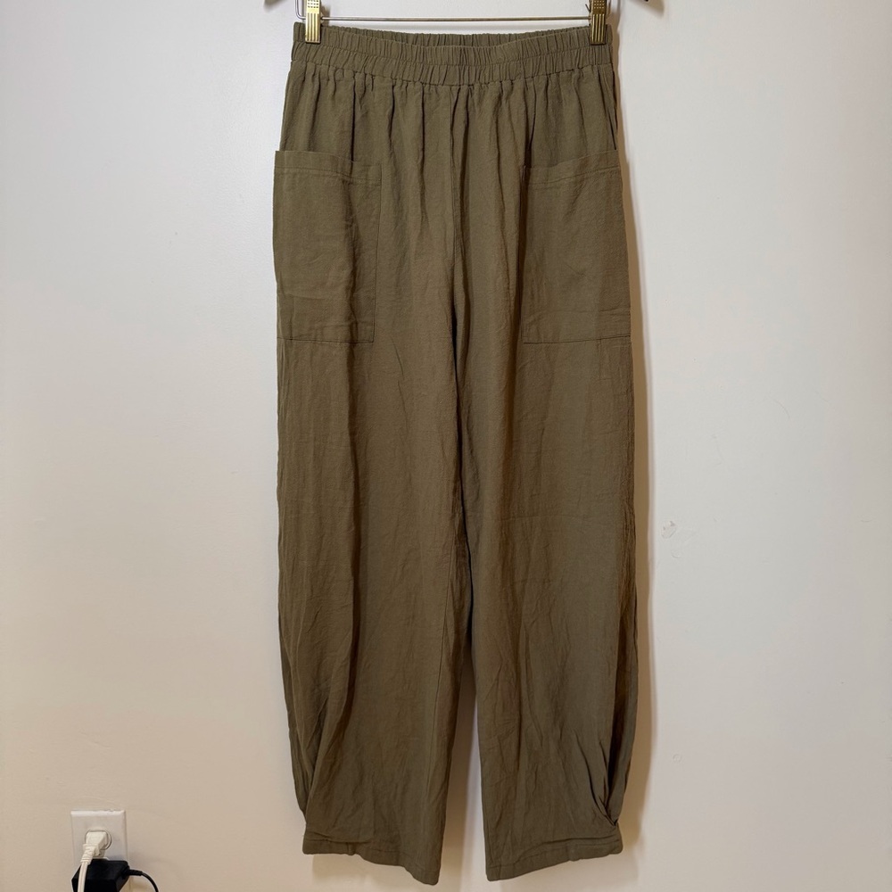 Cupshe Olive Green Wide-Leg Elastic Waist Pants